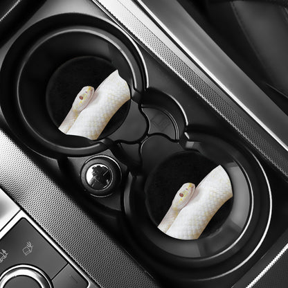 Albino Snake Print Car Coasters