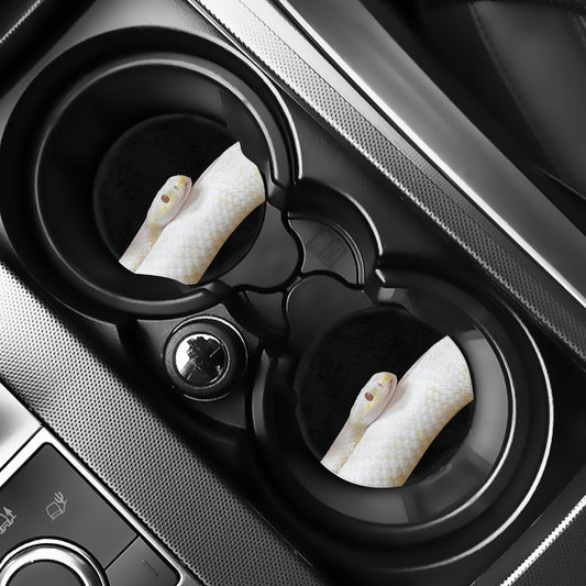 Albino Snake Print Car Coasters