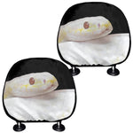 Albino Snake Print Car Headrest Covers