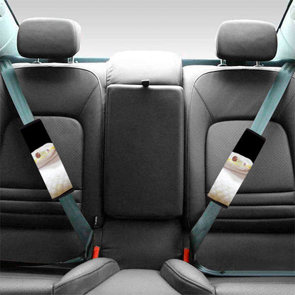 Albino Snake Print Car Seat Belt Covers