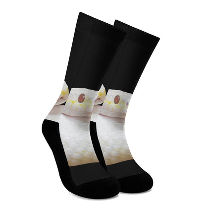 Albino Snake Print Crew Socks