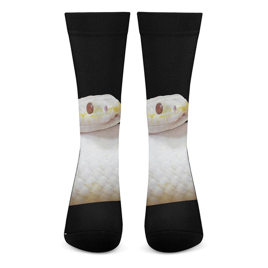 Albino Snake Print Crew Socks