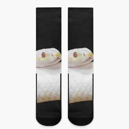 Albino Snake Print Crew Socks