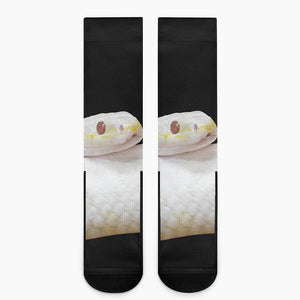 Albino Snake Print Crew Socks
