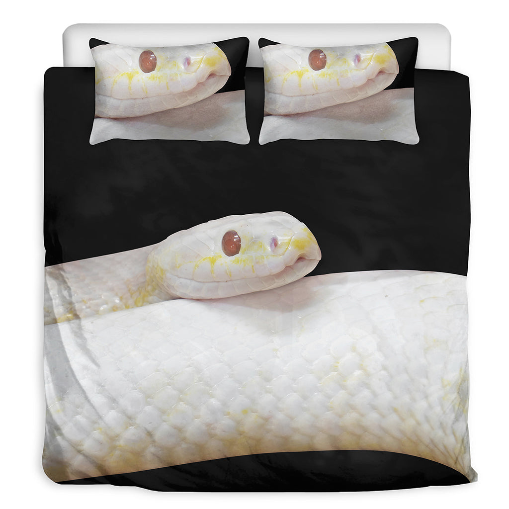 Albino Snake Print Duvet Cover Bedding Set