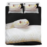 Albino Snake Print Duvet Cover Bedding Set