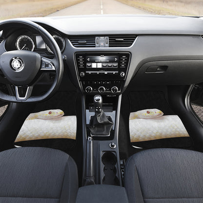 Albino Snake Print Front and Back Car Floor Mats