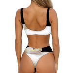 Albino Snake Print Front Bow Tie Bikini