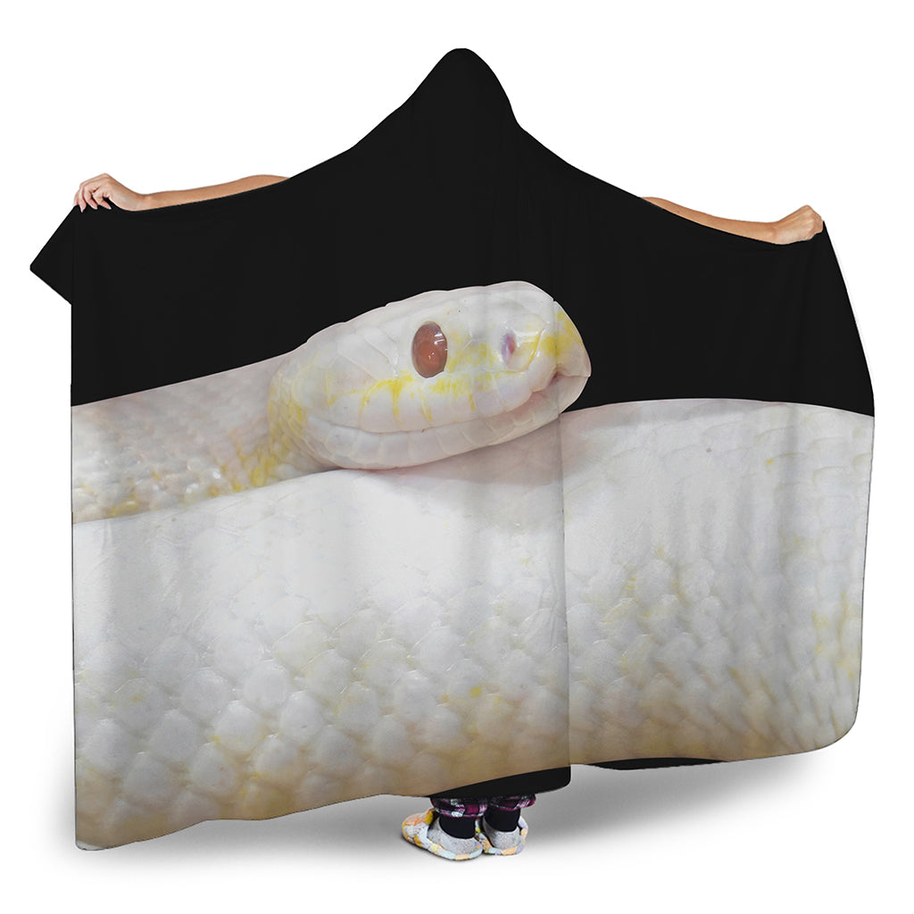 Albino Snake Print Hooded Blanket