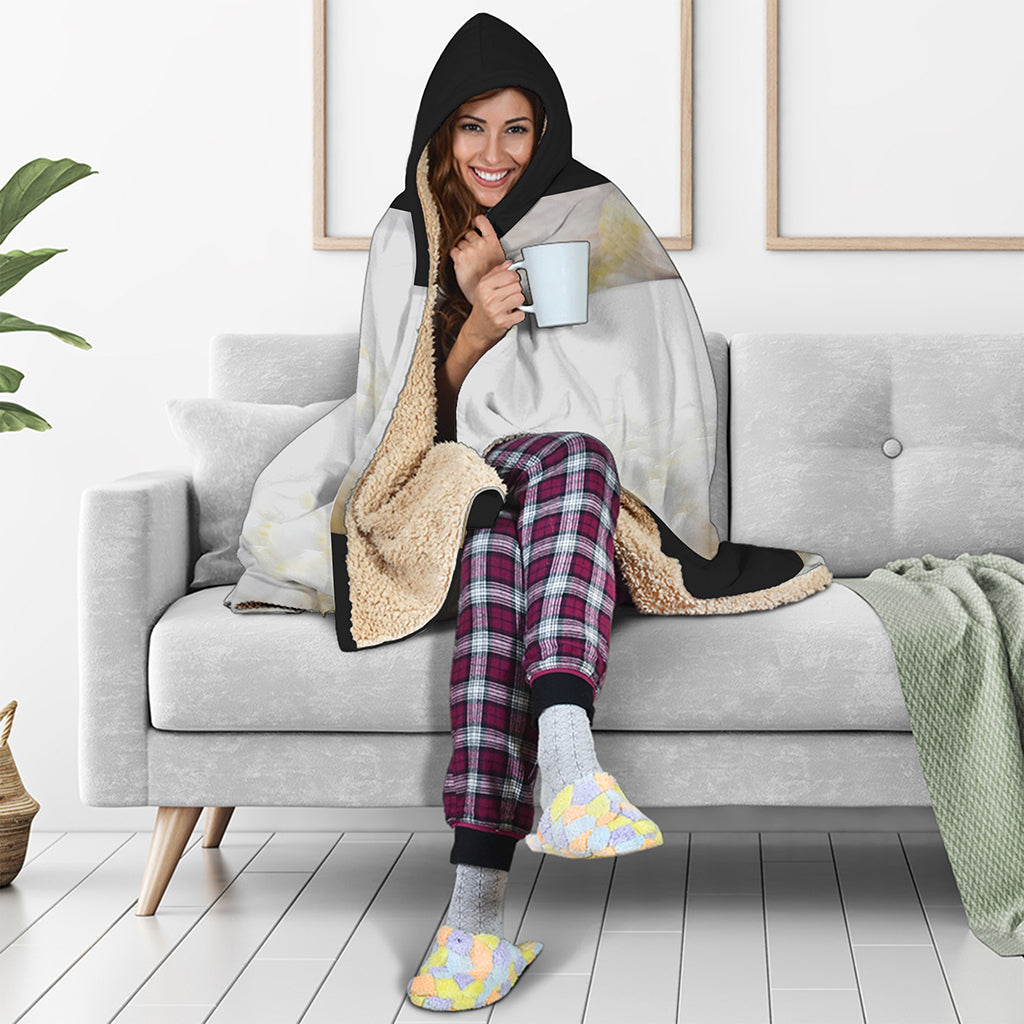 Albino Snake Print Hooded Blanket