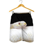 Albino Snake Print Men's Shorts