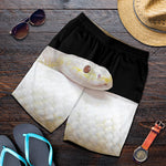 Albino Snake Print Men's Shorts