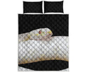Albino Snake Print Quilt Bed Set