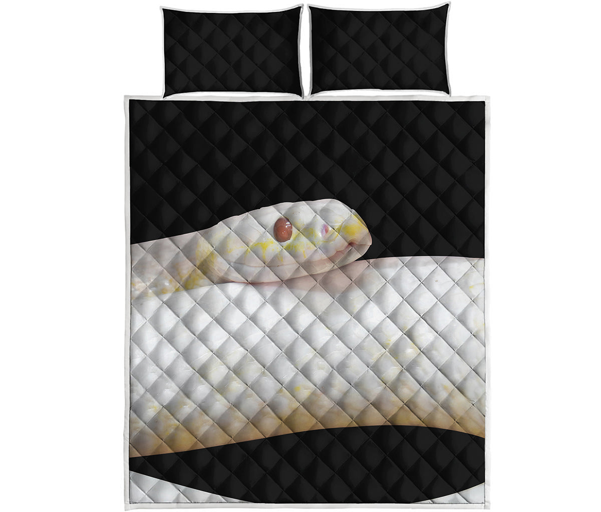 Albino Snake Print Quilt Bed Set