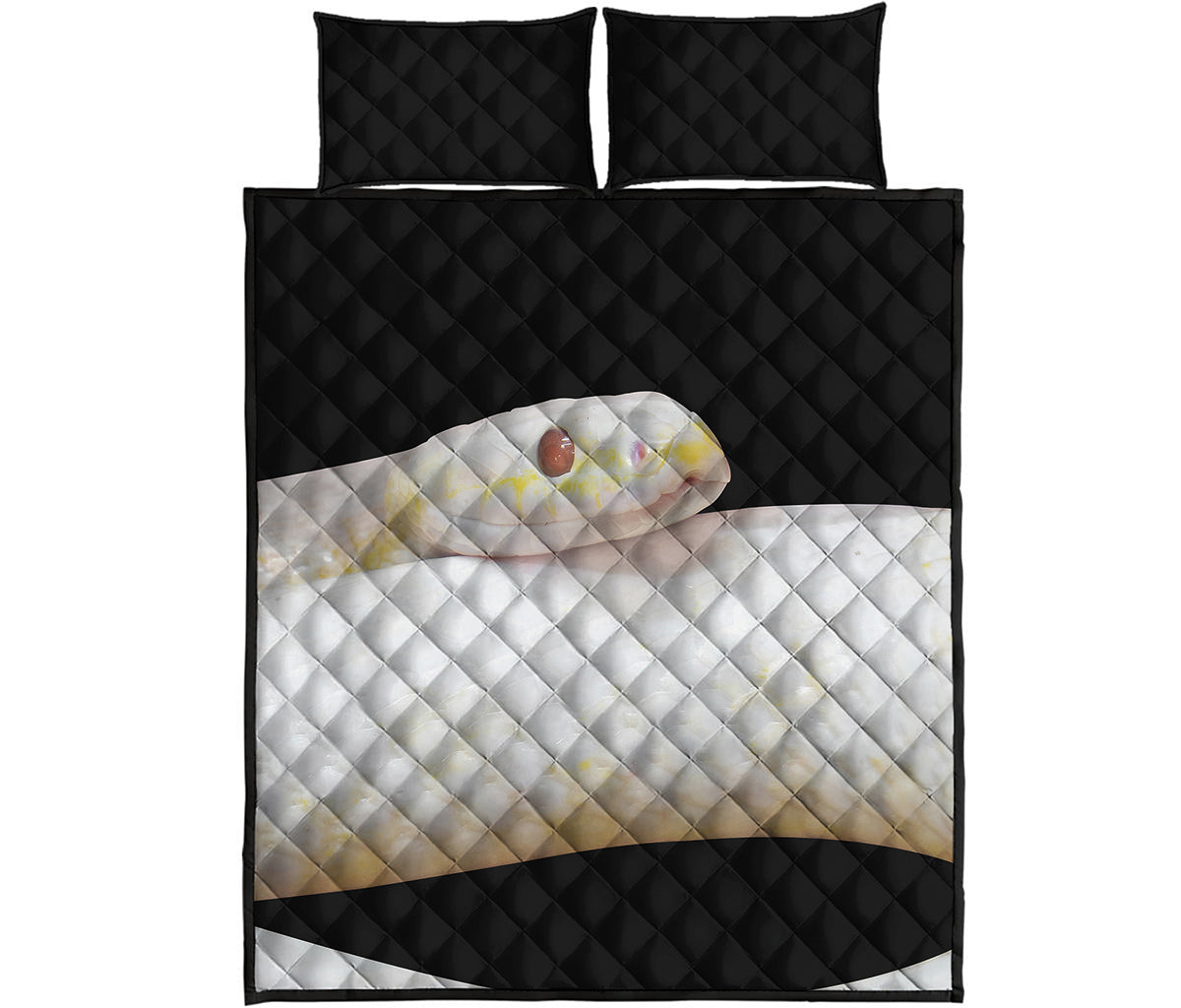 Albino Snake Print Quilt Bed Set