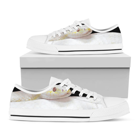 Albino Snake Print White Low Top Shoes