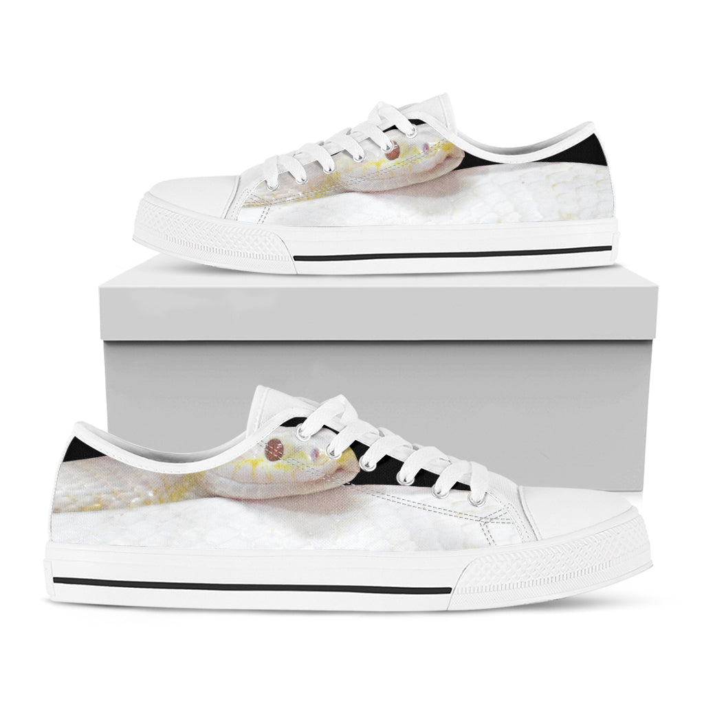 Albino Snake Print White Low Top Shoes
