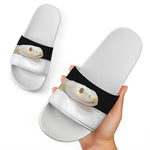 Albino Snake Print White Slide Sandals