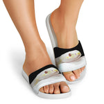 Albino Snake Print White Slide Sandals