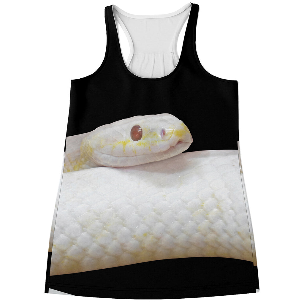 Albino Snake Print Women's Racerback Tank Top