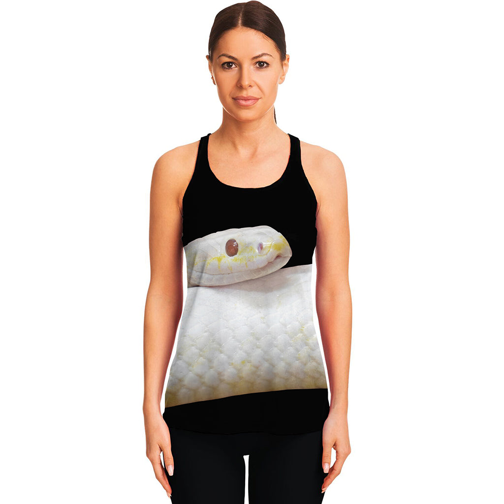 Albino Snake Print Women's Racerback Tank Top