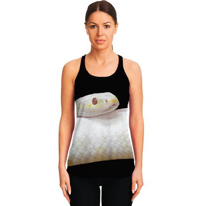 Albino Snake Print Women's Racerback Tank Top
