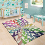 All Cancer Awareness Mandala Print Area Rug