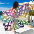 All Cancer Awareness Mandala Print Beach Sarong Wrap