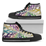 All Cancer Awareness Mandala Print Black High Top Shoes