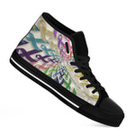All Cancer Awareness Mandala Print Black High Top Shoes