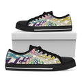 All Cancer Awareness Mandala Print Black Low Top Sneakers