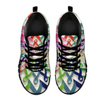 All Cancer Awareness Mandala Print Black Sneakers