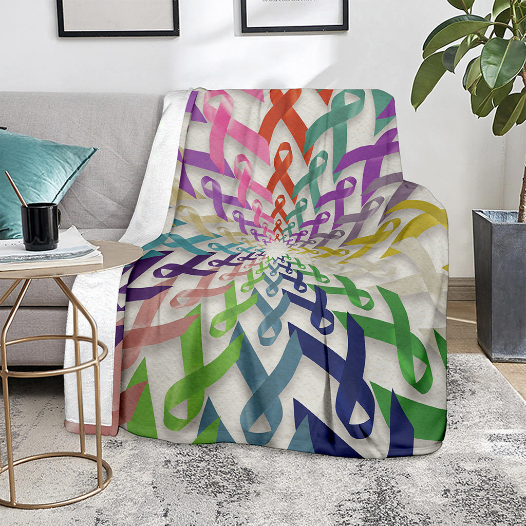All Cancer Awareness Mandala Print Blanket