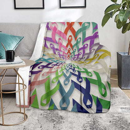 All Cancer Awareness Mandala Print Blanket