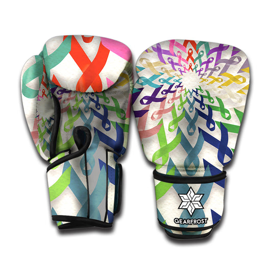 All Cancer Awareness Mandala Print Boxing Gloves