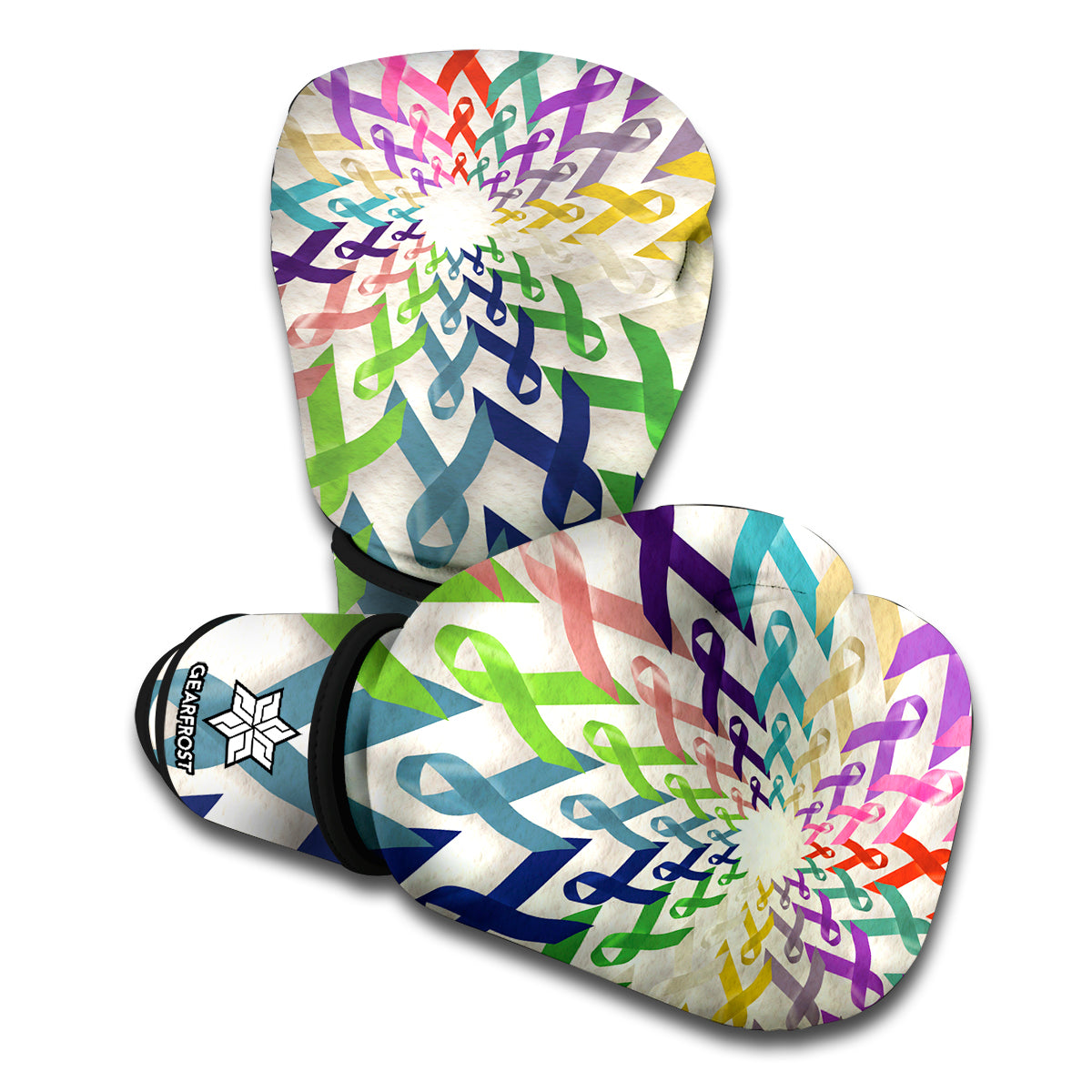 All Cancer Awareness Mandala Print Boxing Gloves