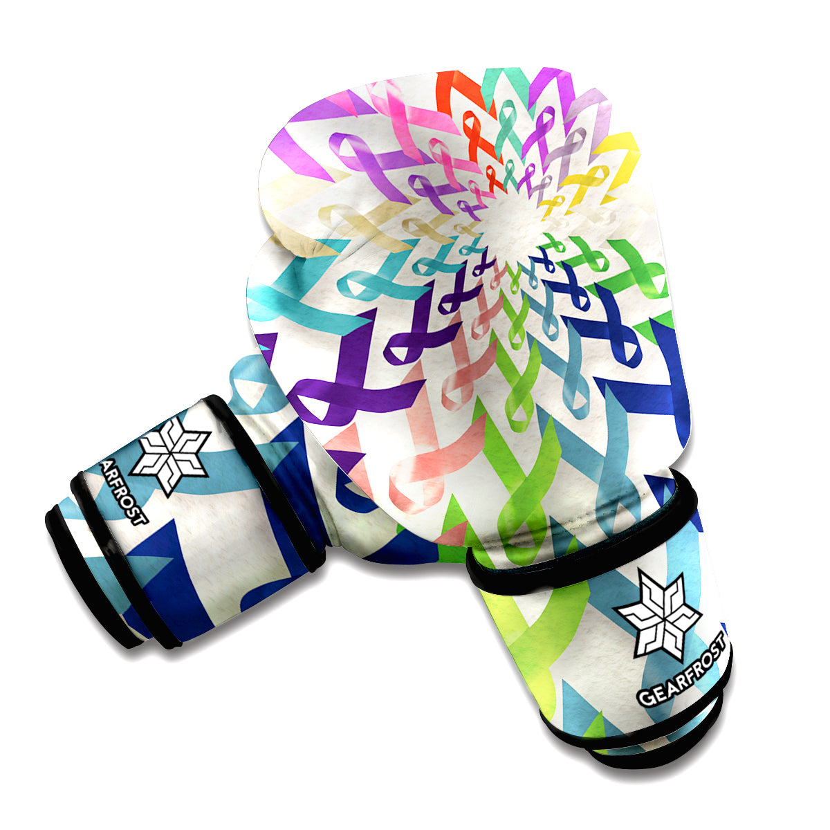 All Cancer Awareness Mandala Print Boxing Gloves