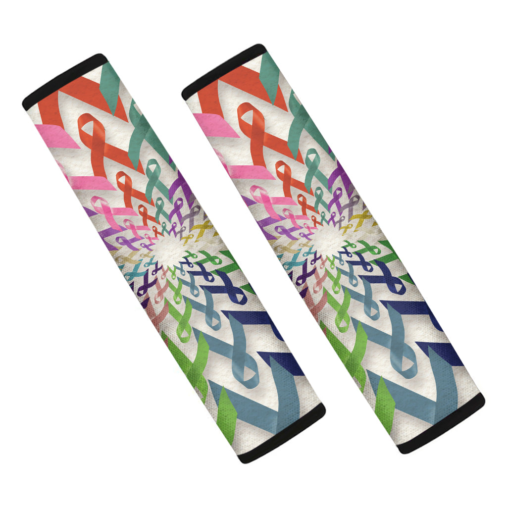 All Cancer Awareness Mandala Print Car Seat Belt Covers