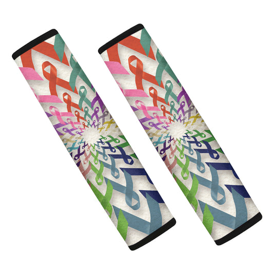 All Cancer Awareness Mandala Print Car Seat Belt Covers