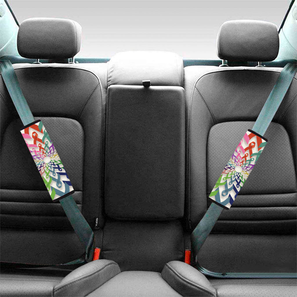 All Cancer Awareness Mandala Print Car Seat Belt Covers