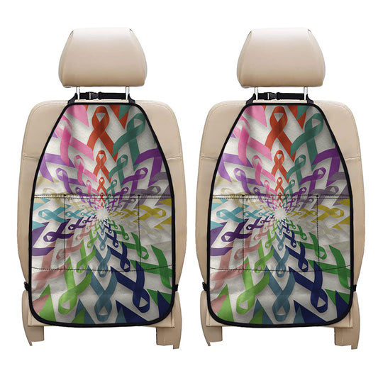 All Cancer Awareness Mandala Print Car Seat Organizers