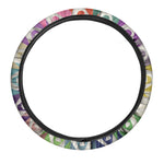 All Cancer Awareness Mandala Print Car Steering Wheel Cover