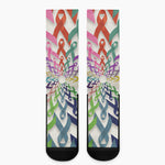 All Cancer Awareness Mandala Print Crew Socks