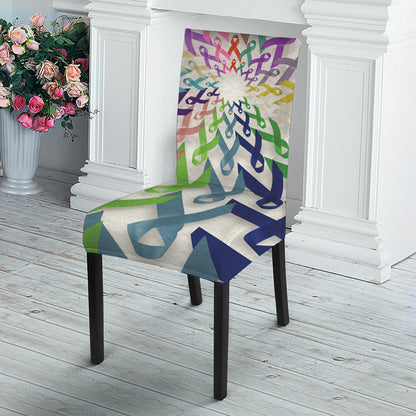 All Cancer Awareness Mandala Print Dining Chair Slipcover