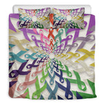 All Cancer Awareness Mandala Print Duvet Cover Bedding Set