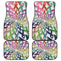 All Cancer Awareness Mandala Print Front and Back Car Floor Mats