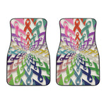 All Cancer Awareness Mandala Print Front Car Floor Mats