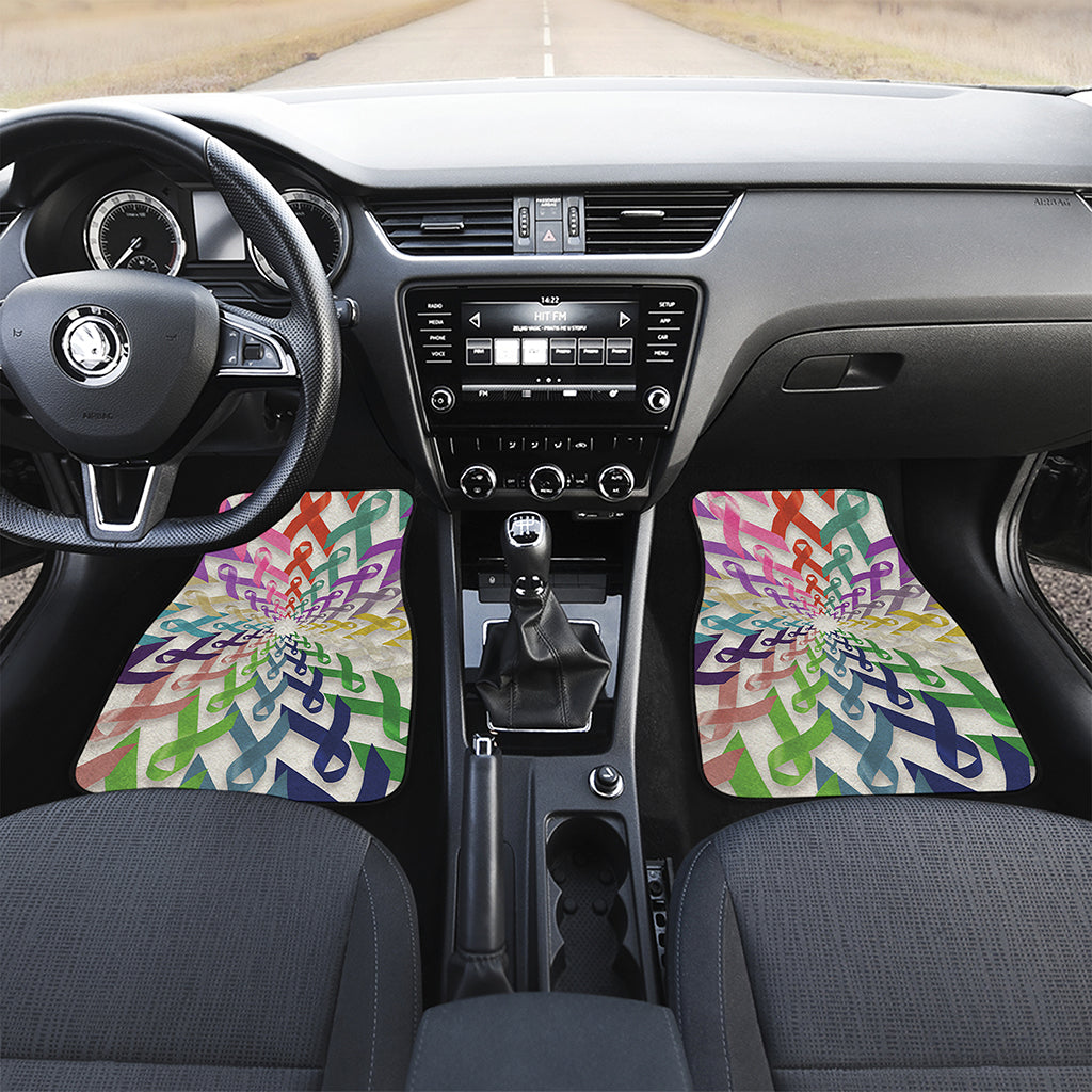 All Cancer Awareness Mandala Print Front Car Floor Mats