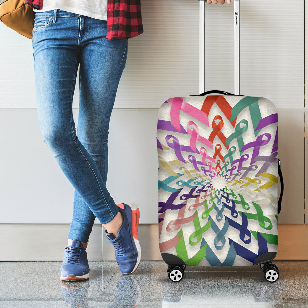 All Cancer Awareness Mandala Print Luggage Cover