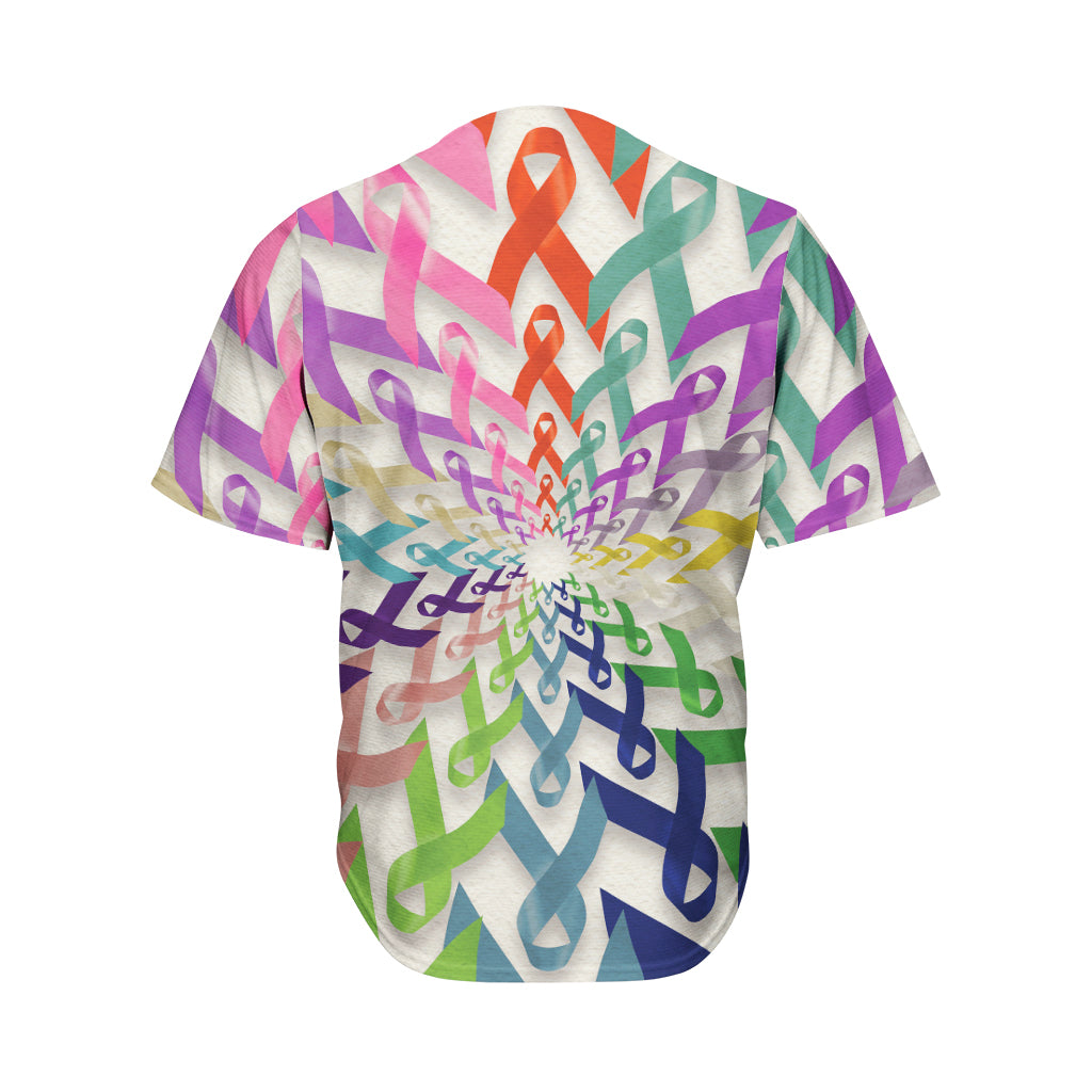 All Cancer Awareness Mandala Print Men's Baseball Jersey